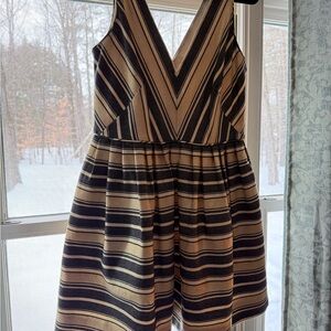 J. Crew Black and Tan Backless Dress
